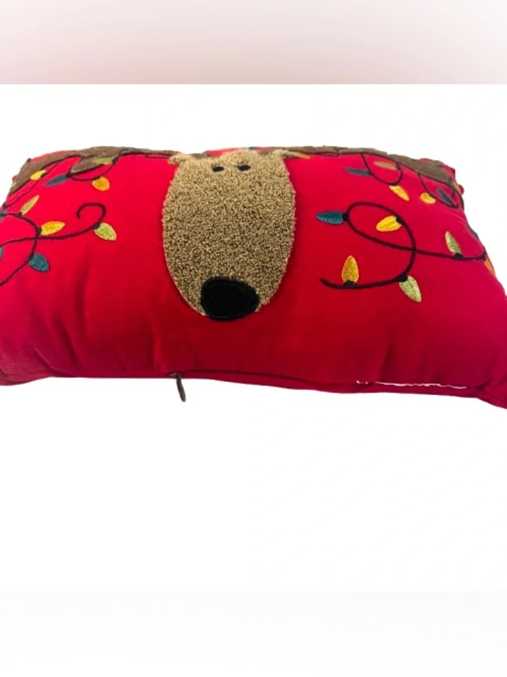 Pier 1 Holiday Reindeer Light Up Decorative Throw Pillow